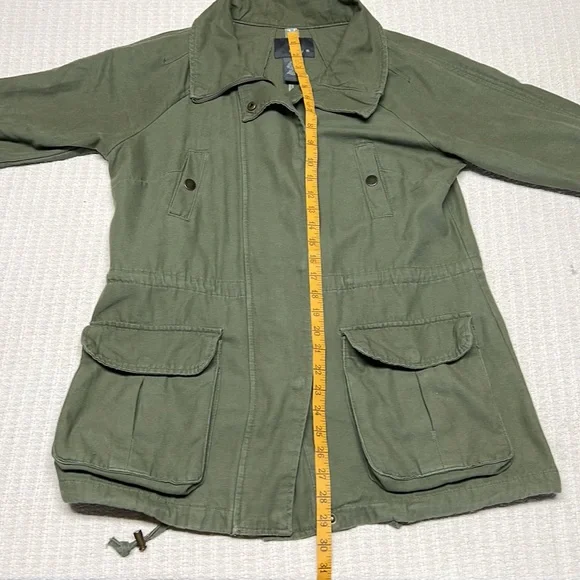Matty M Linen-Blend Olive Green Utilitarian Jacket - Picture 7 of 8
